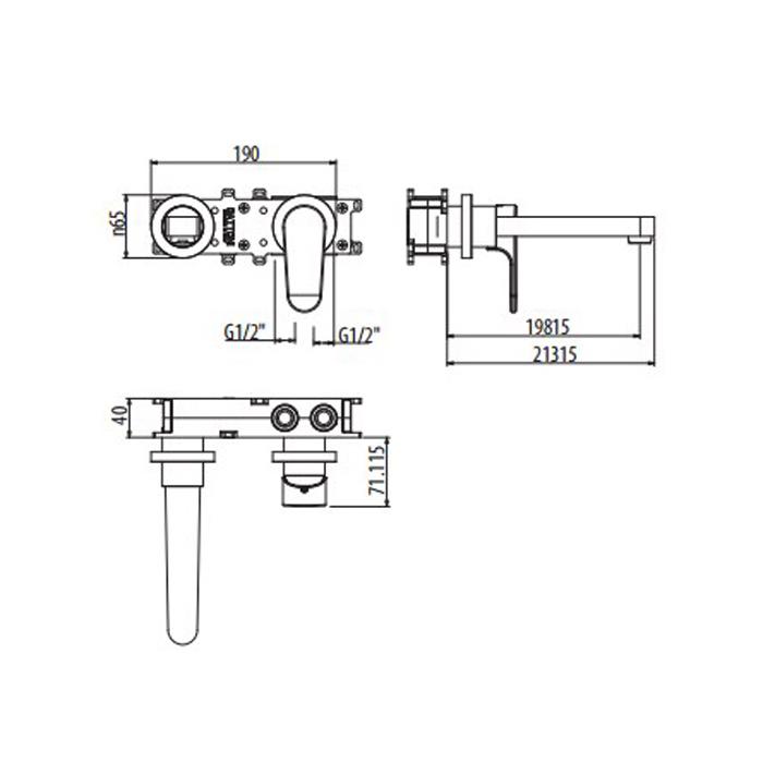 Смеситель для раковины Gattoni H2Omix1000 1039/10C0cr