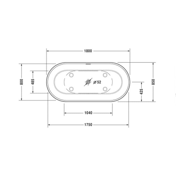 Ванна отдельно стоящая Duravit Luv 700434000000000 180x85