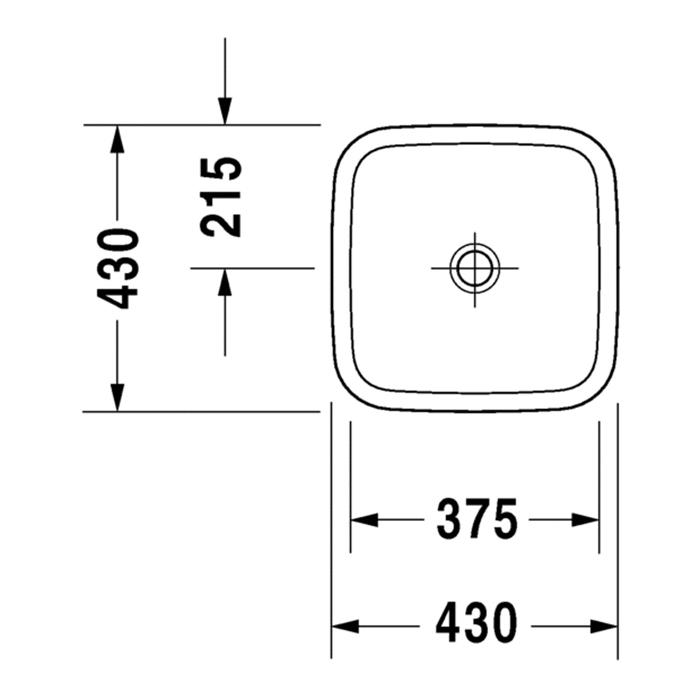 Раковина накладная Duravit DuraStyle 0349430000 43x43