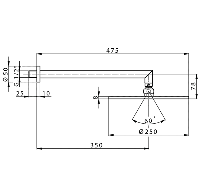 Верхний душ Cisal Shower DS0136302B
