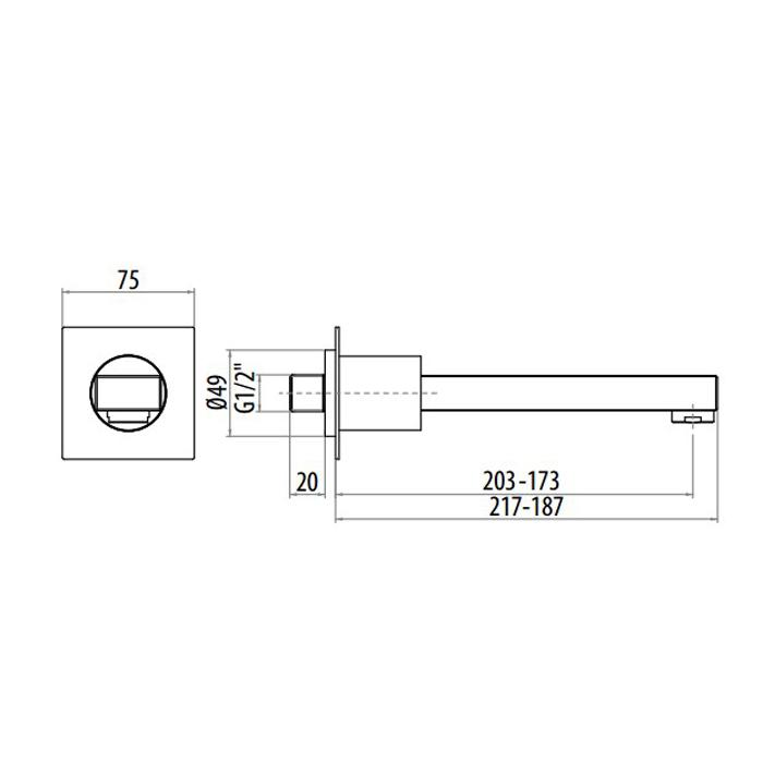 Излив Gattoni Kubik 2595/25C0 cr