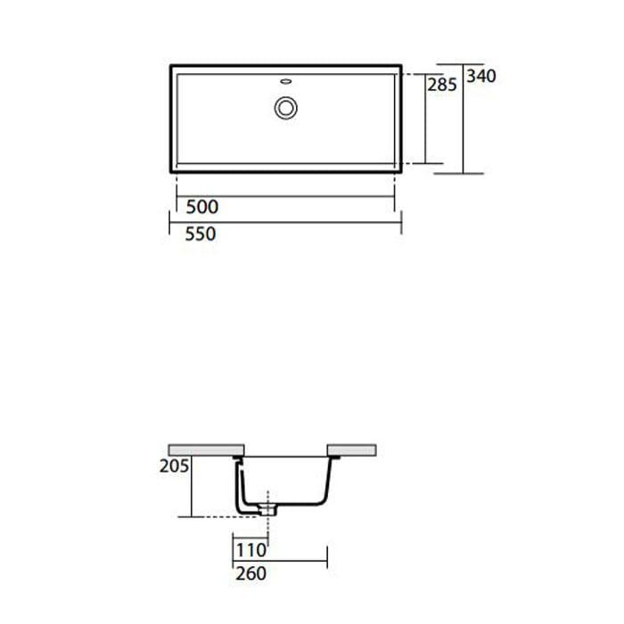 Раковина встраиваемая Kerasan Slim 0229bi