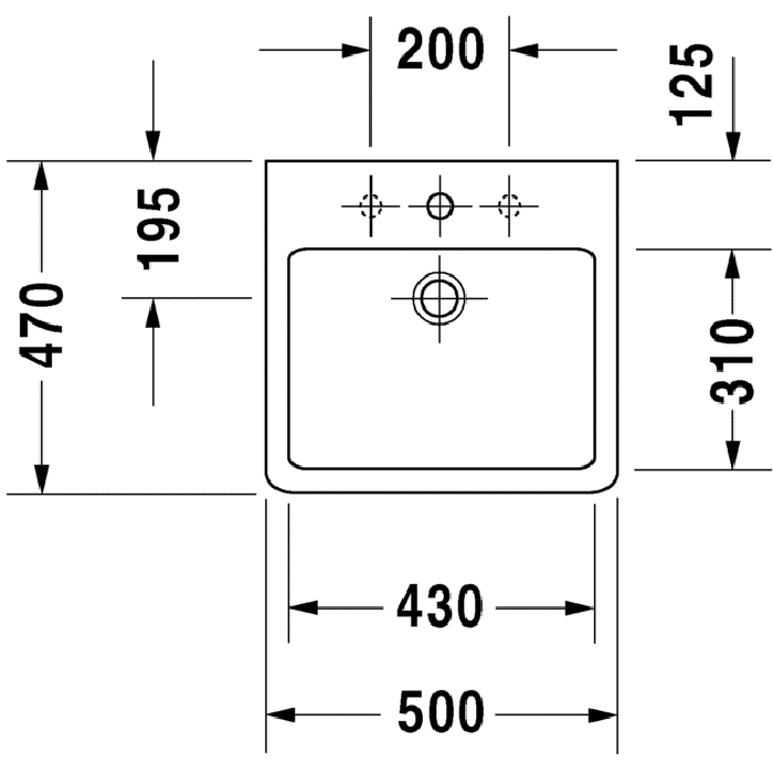 Раковина для мебели Duravit Vero 0454500041 50x47