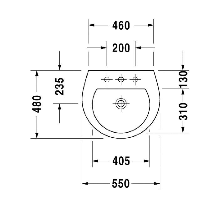 Раковина подвесная Duravit Darling New 2621550000 55x48