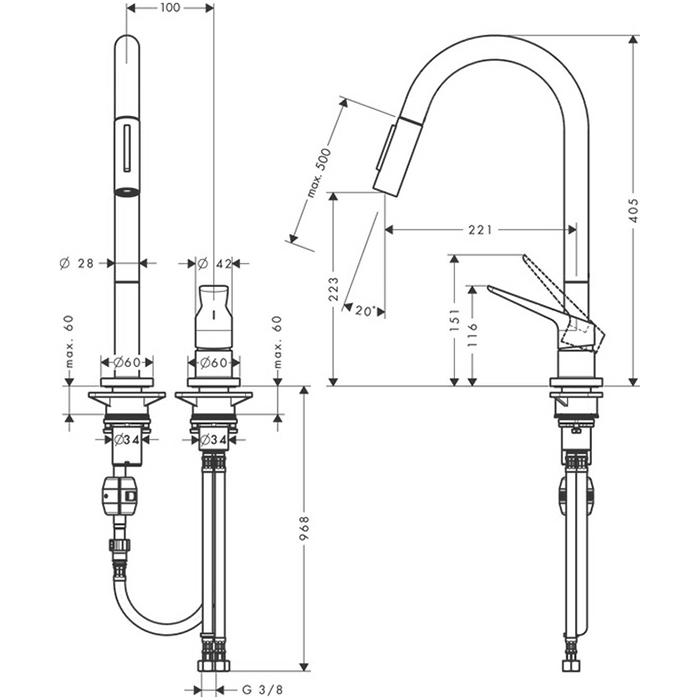 Смеситель для кухни Axor Citterio M 34822800