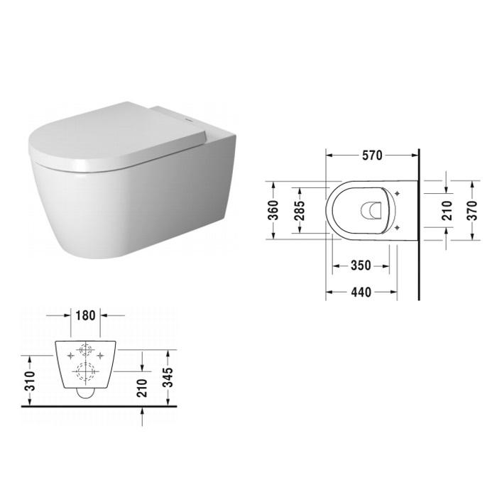 Унитаз подвесной Duravit ME by Starck 2529092000 57x37