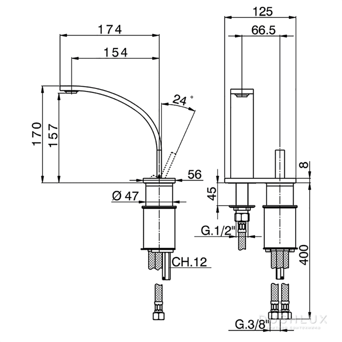 Смеситель для раковины Cisal Wave WA00652021