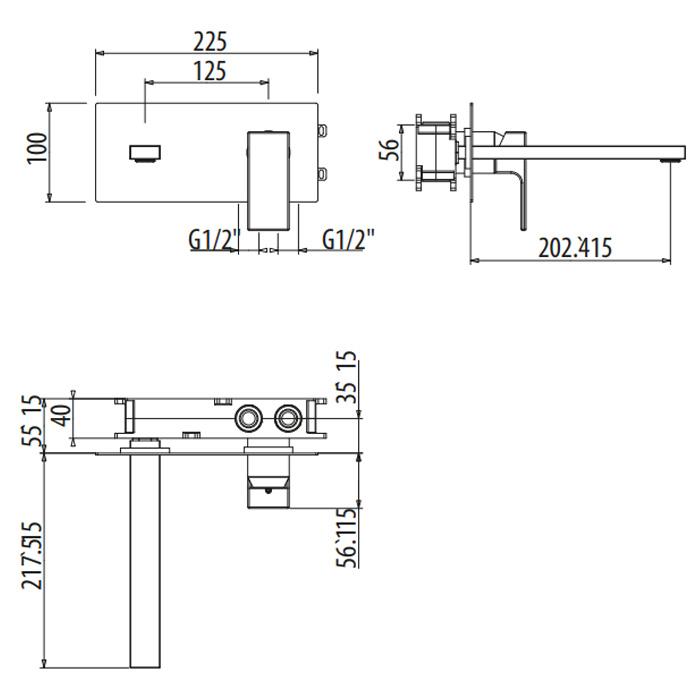 Смеситель для раковины Gattoni Kubik Bianco Opaco 2535/25BO