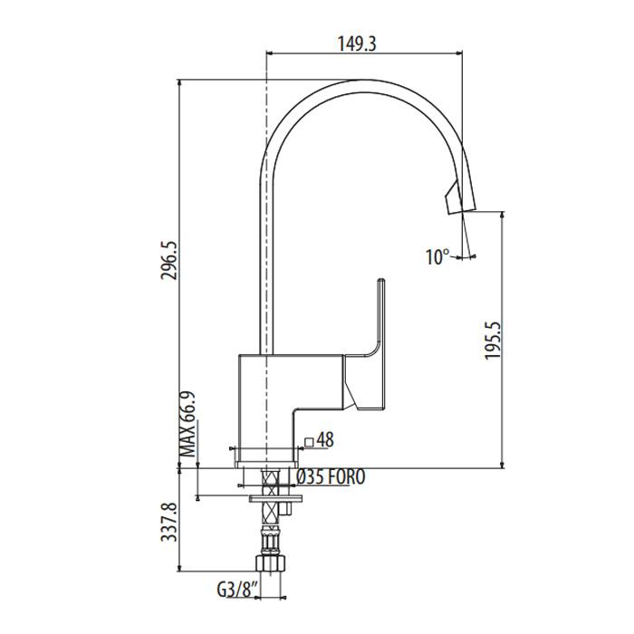 Смеситель для раковины Gattoni Kubik 2549/25COcr