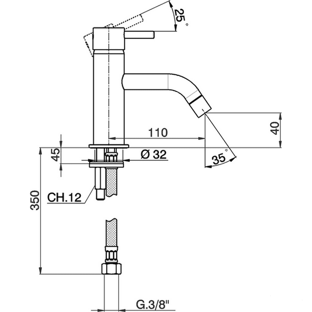 Смеситель для раковины Cisal Less Minimal LM00054021