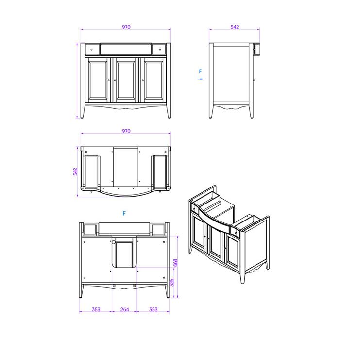 Комплект мебели TW Veronica Nuovo VER5105-B+AR874bi*1
