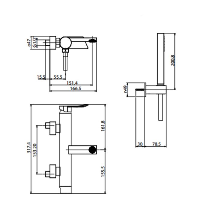 Смеситель для ванны Gattoni Soffio 8100/81C0cr