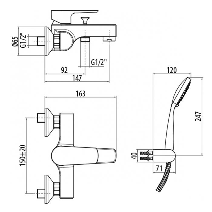 Смеситель для ванны Gattoni H2Omix3000 3000/30C0cr