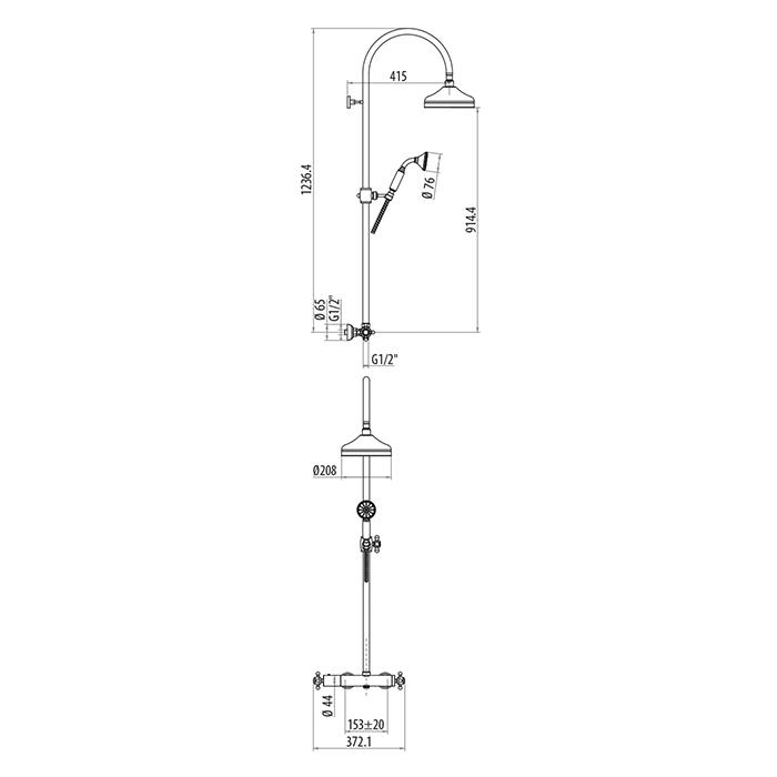 Душевая стойка Gattoni Programma Doccia KIT/TS70D0 oro