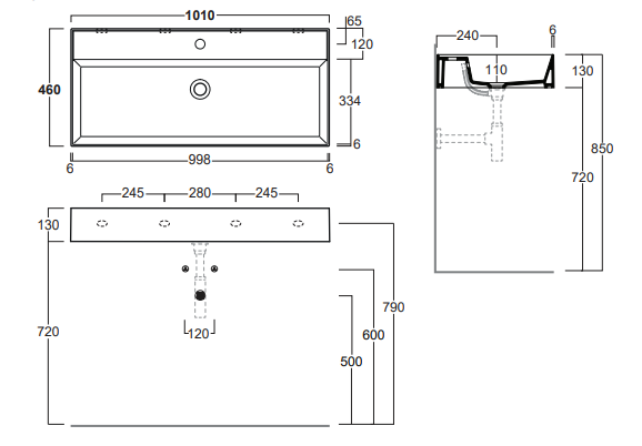 Раковина подвесная Simas Agile AG101 bi*1 101х46