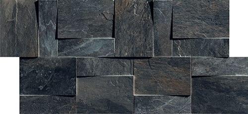 Мозаика Rex Ceramiche Ardoise Modulo Muretto 3d Noir 739373 30x30