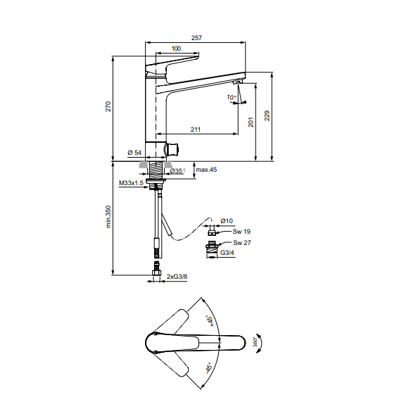 Смеситель для кухонной мойки Ideal Standard Ceraplan III B0955AA
