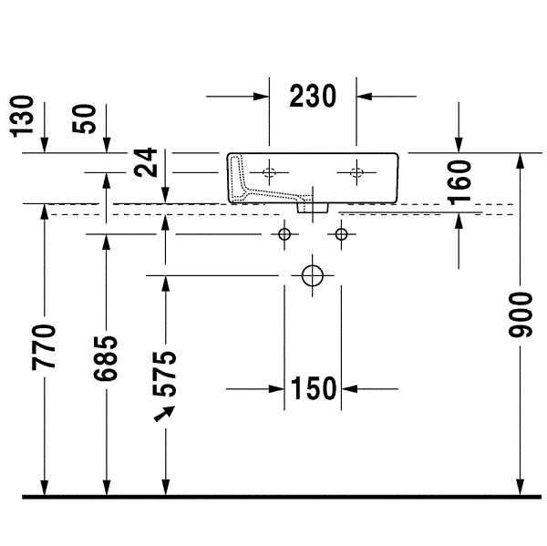 Раковина для мебели Duravit Vero 0704450060 45x35