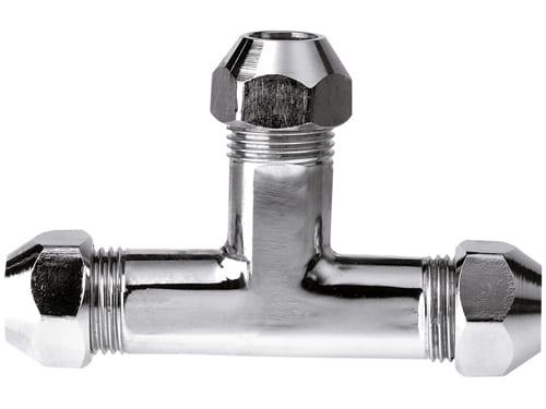 Тройник и три цанги Remer 126T101010 (хром)