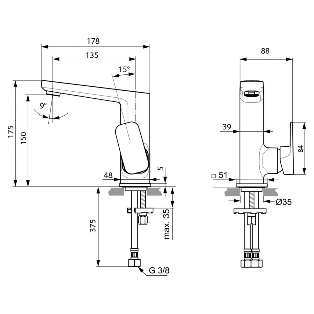 Смеситель для раковины Ideal Standard Tonic II A6333AA