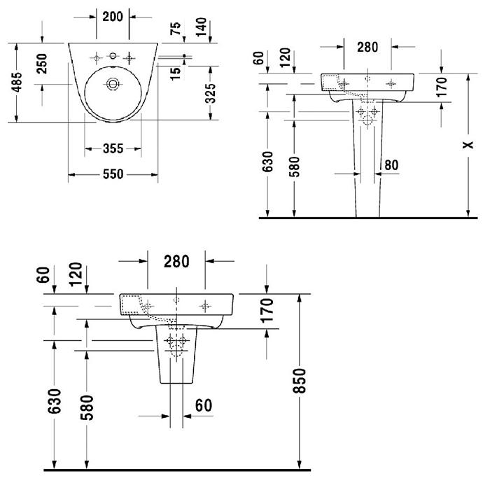 Раковина подвесная Duravit Starck 2 2323600000 60x50