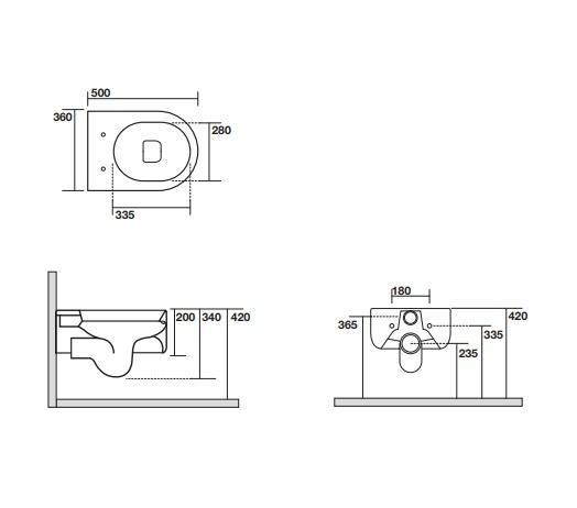 Унитаз подвесной Kerasan Flo 311501 50х36