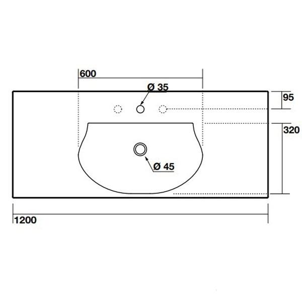 Раковина подвесная Kerasan Bentley 393201*1 120х50
