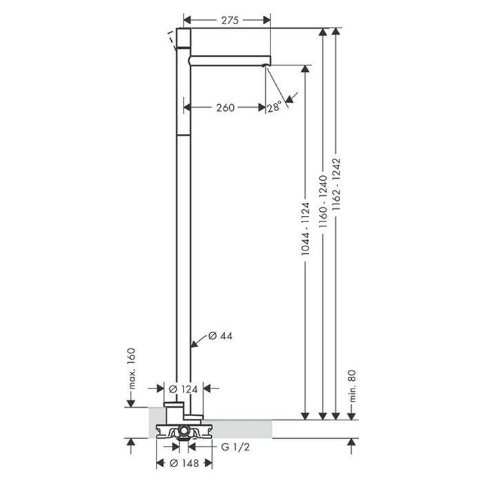 Смеситель для раковины Axor Uno 45037820