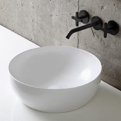 Раковина накладная Azzurra Elegance Circle ELLA040200C0BI/(ECI4020 bi)*0 40х40