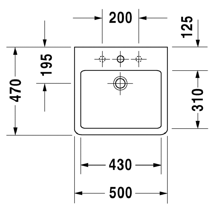 Раковина подвесная Duravit Vero 0454500071 50x47