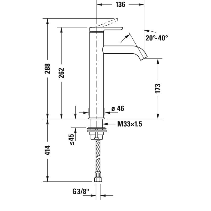Смеситель для раковины Duravit С.1 C11030002010