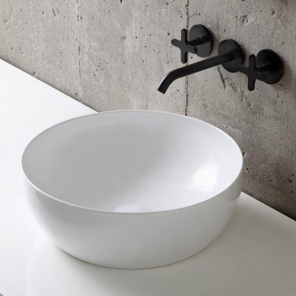 Раковина накладная Azzurra Elegance Circle ELLA040100C0BI/(ECI4010 bi)*0 40х40