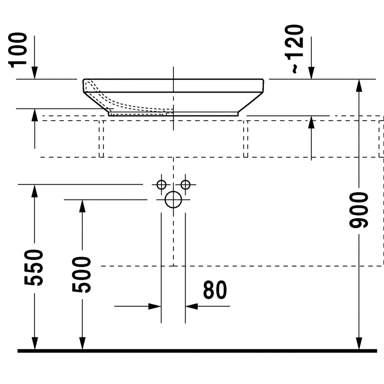 Раковина накладная Duravit DuraStyle 0349600000 60x38