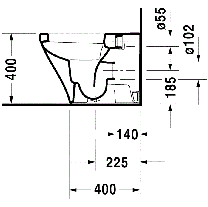 Унитаз напольный Duravit DuraStyle 2150090000 57x37