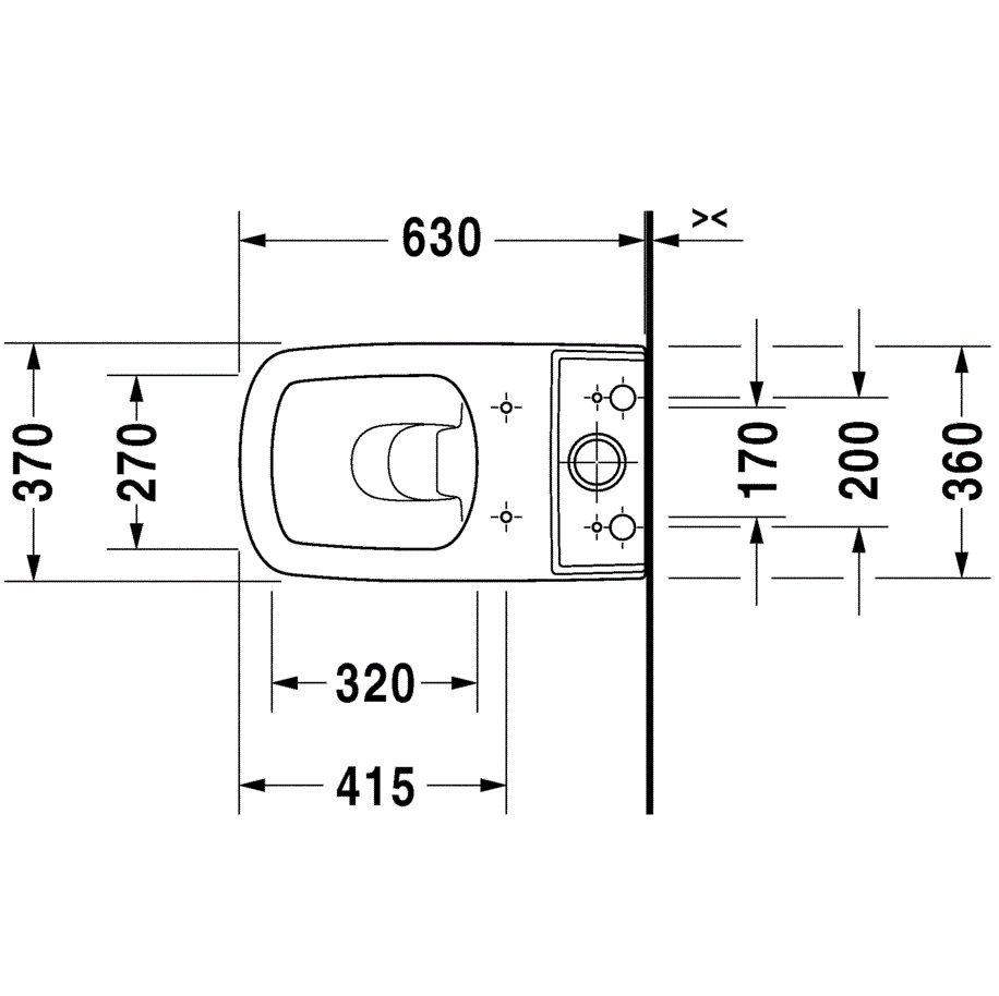 Унитаз моноблок приставной Duravit DuraStyle 2155090000 63x37
