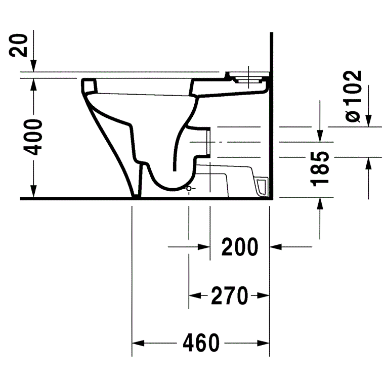 Унитаз моноблок приставной Duravit DuraStyle 2155090000 63x37