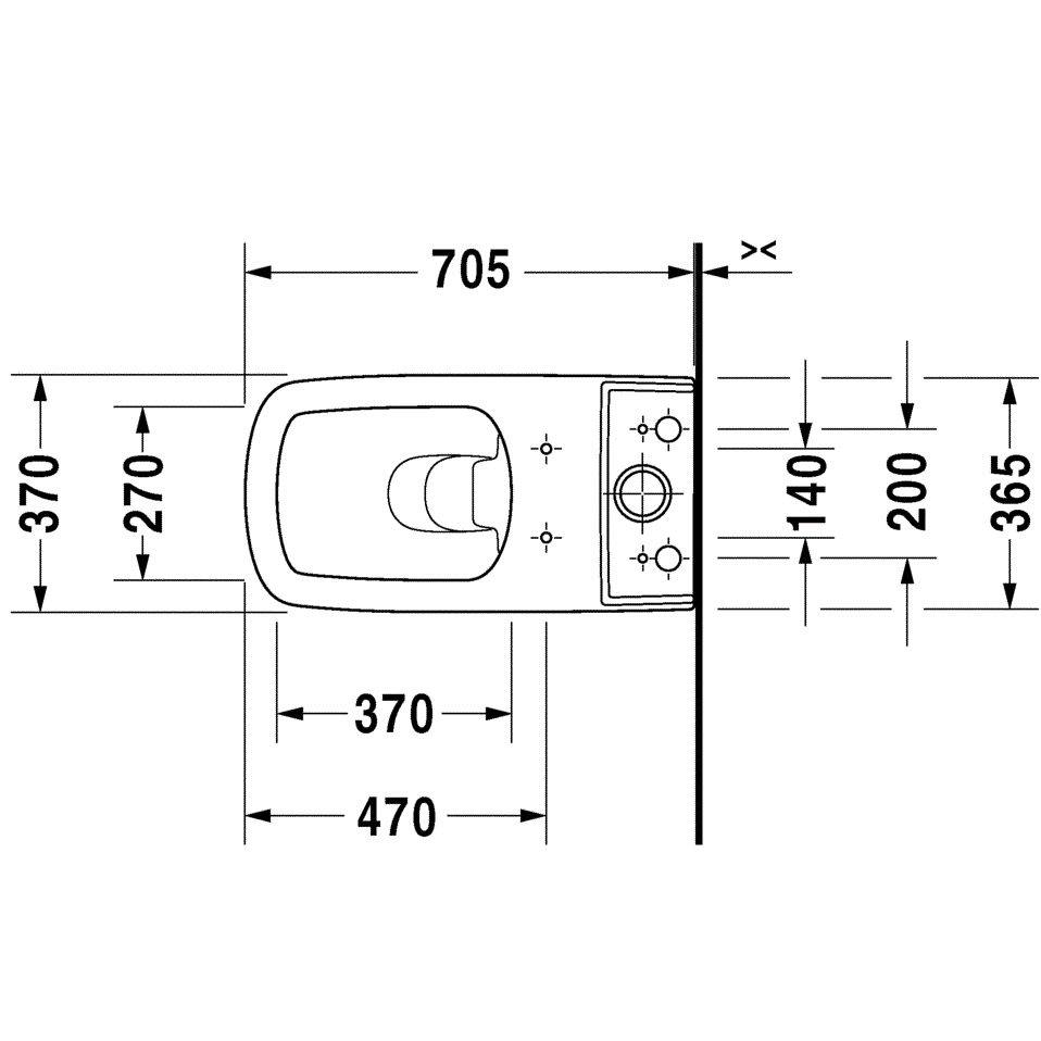 Унитаз моноблок приставной Duravit DuraStyle 2156090000 70x37