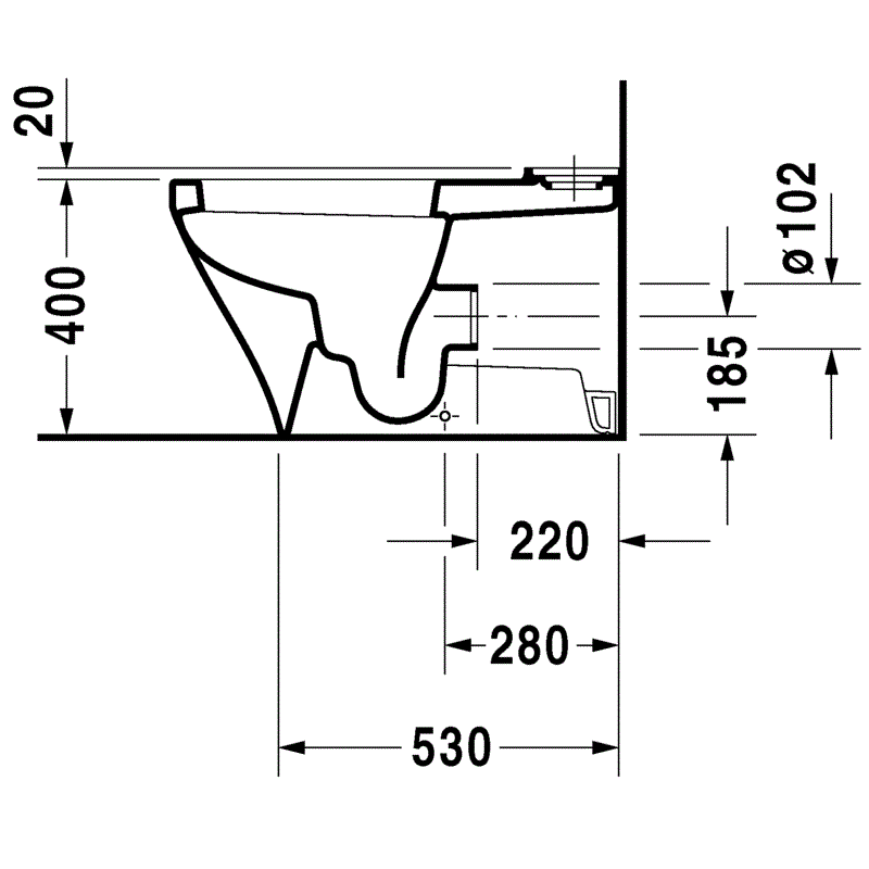 Унитаз моноблок приставной Duravit DuraStyle 2156090000 70x37