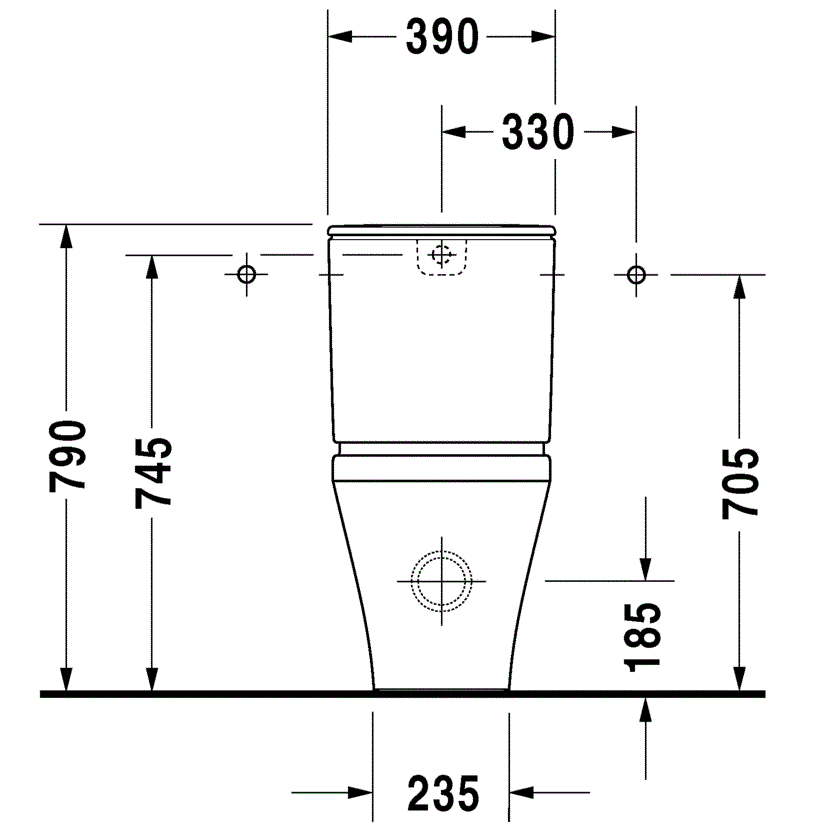 Унитаз моноблок приставной Duravit DuraStyle 2156090000 70x37