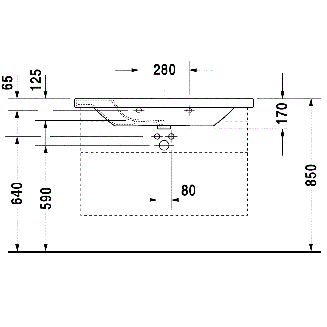 Раковина для мебели Duravit DuraStyle 2320100030 100x48