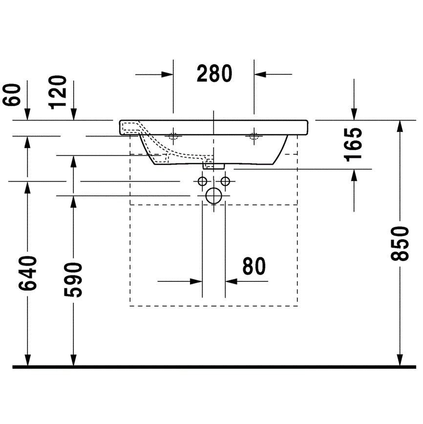 Раковина для мебели Duravit DuraStyle 2320650060 65x48