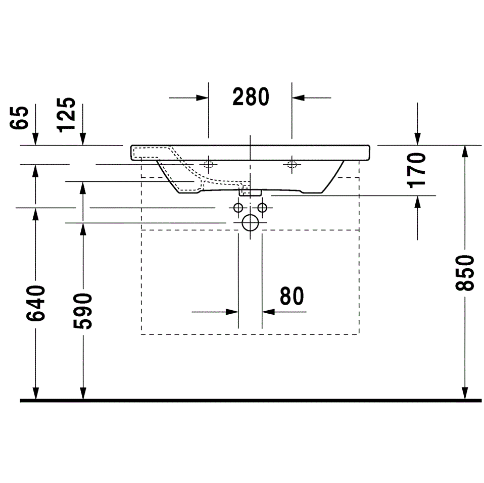 Раковина для мебели Duravit DuraStyle 2320800060 80x48