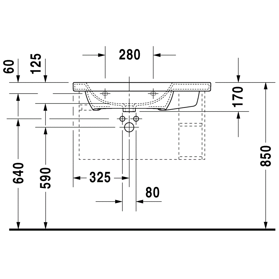 Раковина для мебели Duravit DuraStyle 2325800041 80x48