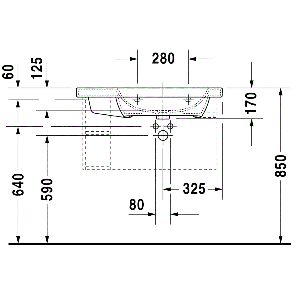 Раковина для мебели Duravit DuraStyle 2326800030 80x48