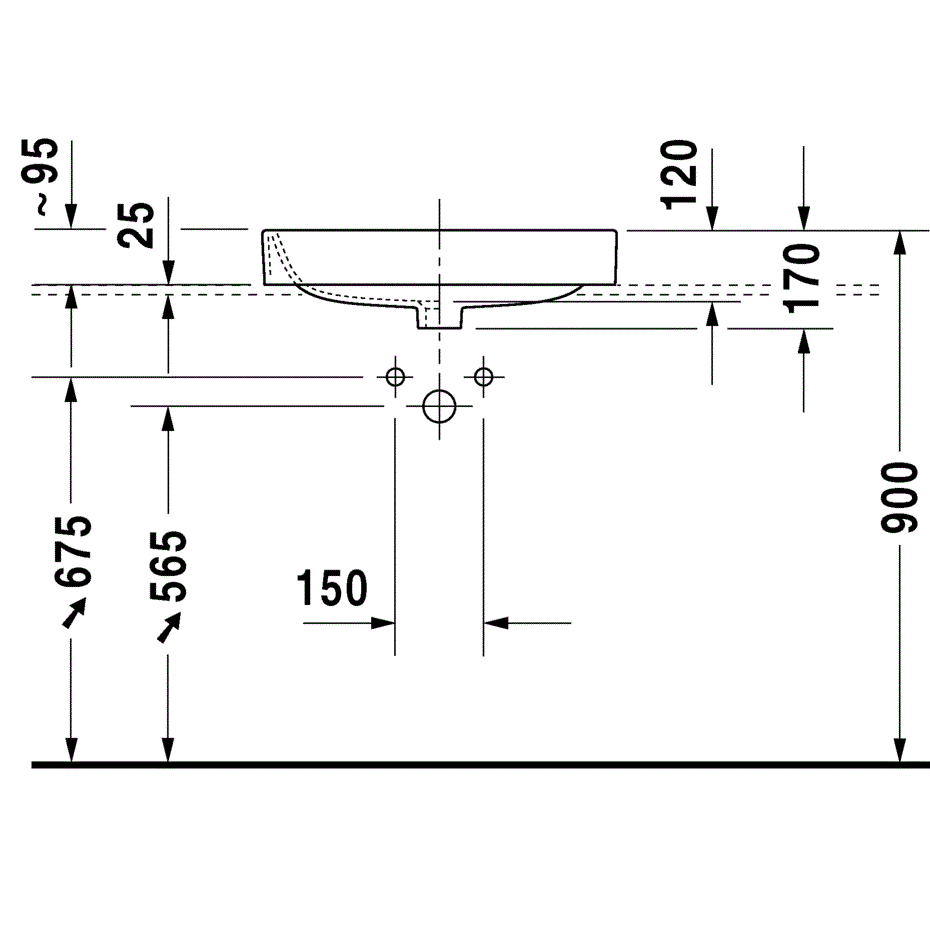 Раковина подвесная Duravit Happy D.2 2315600060 60x46