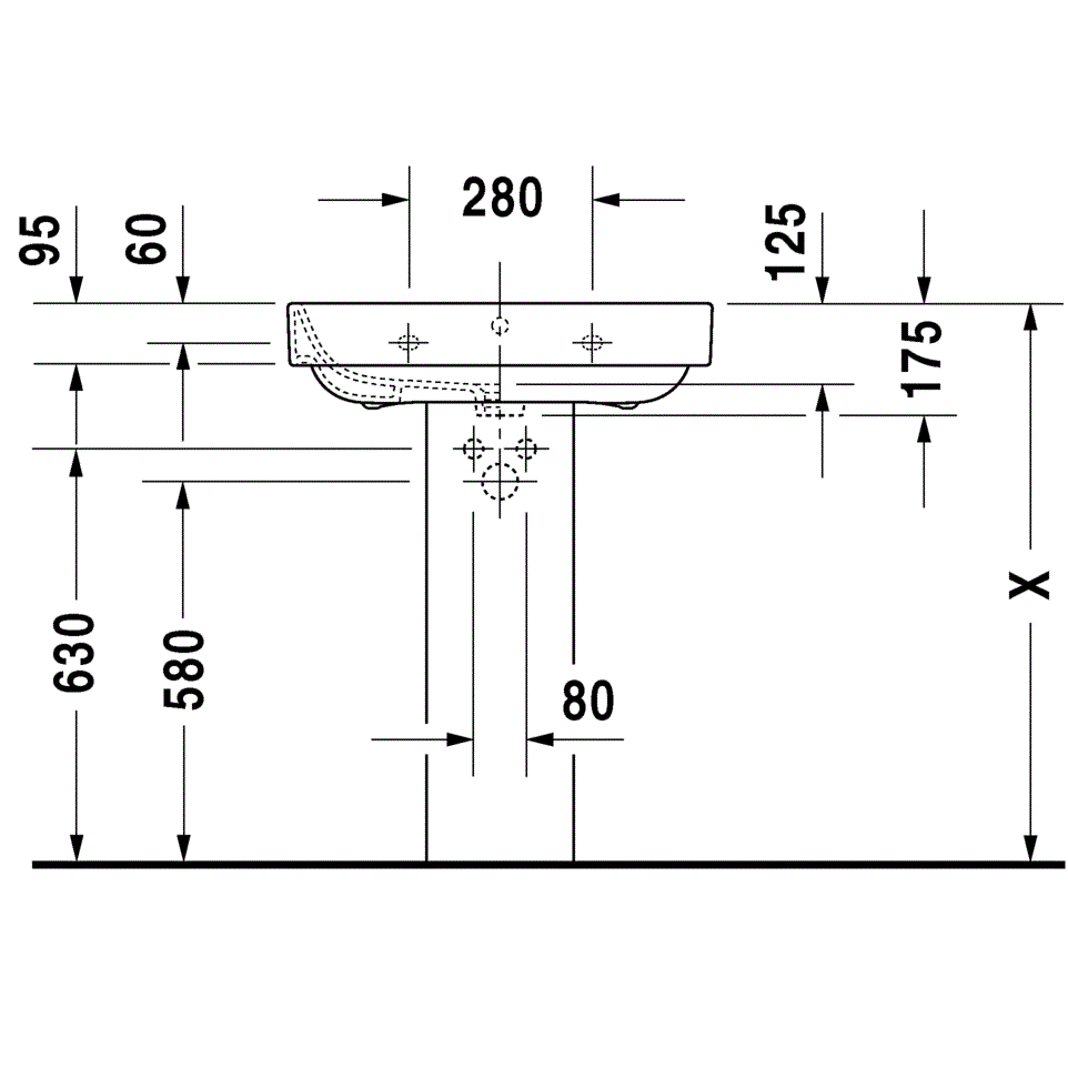 Раковина подвесная Duravit Happy D.2 2316650030 65x50