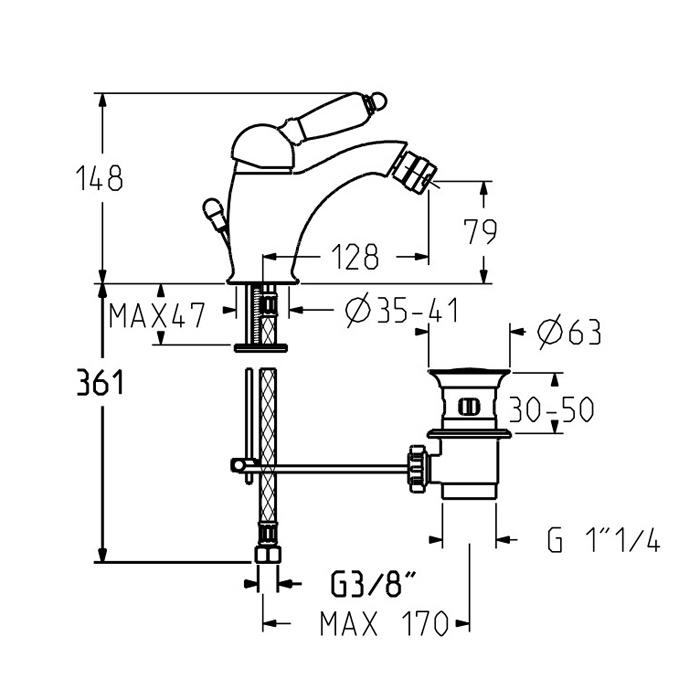 Смеситель для биде Gattoni Orta 2756/27C0 OLD