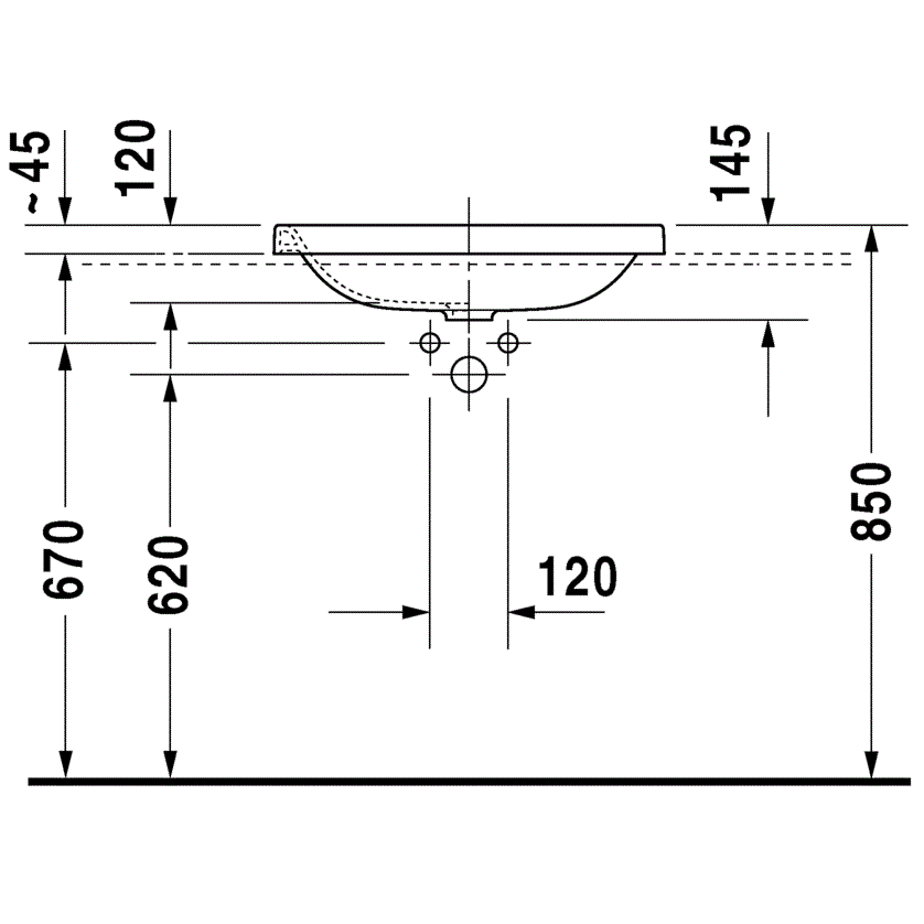 Раковина встраиваемая Duravit DuraStyle 0372600000 60x43