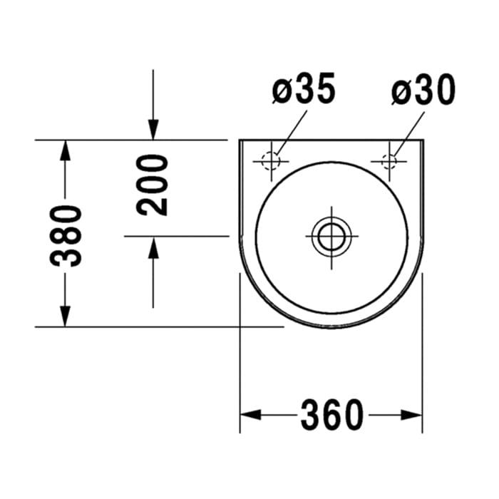 Раковина подвесная Duravit Architec 0766350000 38x36