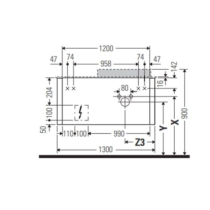 Тумба подвесная Duravit Happy D.2 Plus HP4932R2222 130x55